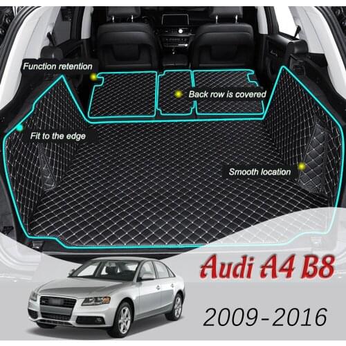 For audi A4 B8 2009-2016 The Trunk Floor Leather Liner Car Trunk Mat Cargo Compartment Floor Carpet