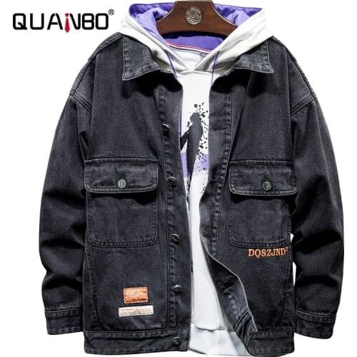 Plus Size 6XL 7XL Mens Jean Coats and Jackets 2020 New Arrival Fashion Pattem Single Breasted Casual Loose Denim Jacket