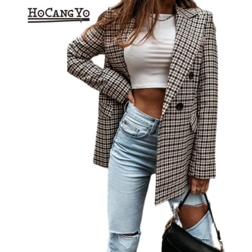 Женские твидовые пиджаки HOCANGYO China At AliExpress