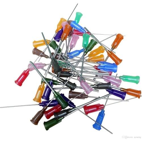 100pcs, Dispensing Needles With Luer Lock 14Ga 15Ga 16Ga 18Ga 20Ga 21Ga 22Ga 23Ga 25Ga 27Ga x 1.5Inch,Blunt Tip Syringe Needle