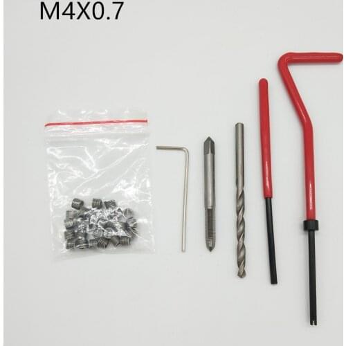 M4X0.7 Car Pro Coil Drill Tool Metric Thread Repair Insert Kit for Helicoil Car Repair Tools Coarse Crowbar