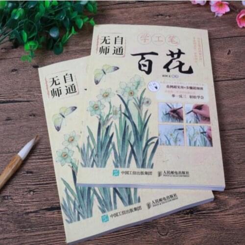 Chinese Brush Ink Art Painting Sumi-e Technique Draw Flower Book Tool