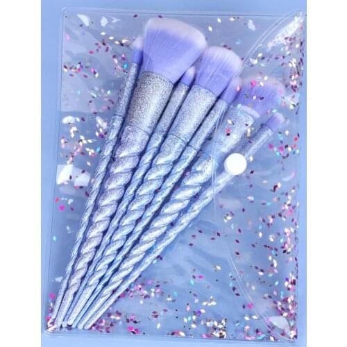 NEW 7/12Pcs/set Makeup Brush set electroplated frosted type Spiral brush handle Beauty Tools Eye Shadow Brush Foundation Brush