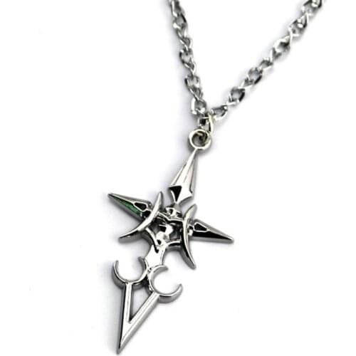 Wholesale Bulk Anime Fate Stay Night Cross Pendant Metal Necklaces Action Figure Collection Shield Choker Necklace Cosplay