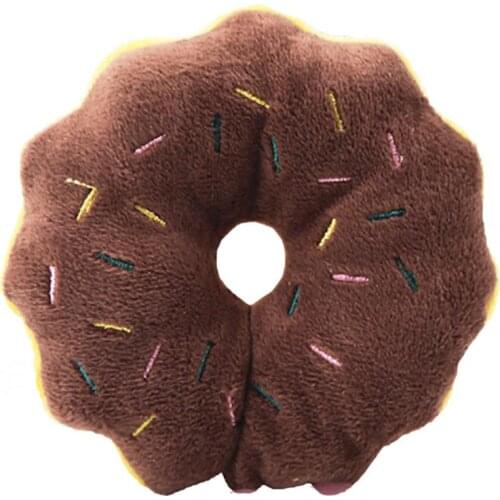 Donuts Funny Dog Toys Stuffed Squeaking Pet Toy Cute Dogs Plush Puzzle Cat Chew Squeaky Toy Pet Interactive Training Supplies