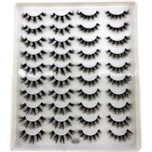 New 20Pairs HandMade Mink Eyelashes Makeup 3D Mink Lashes Natural False Eyelashes Long Eyelashes Extension 20 Pairs Fake Eyelash