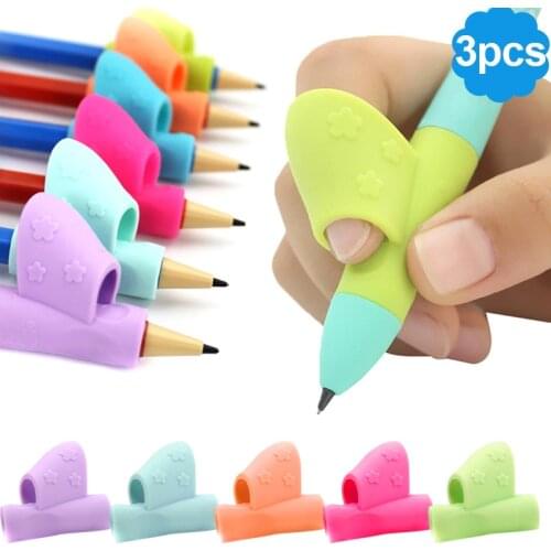 3 Pcs Silicone Ergonomic Posture Correction Device Pencil Pen Writing Aid Grip for Children Student Education School Supplies