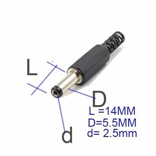 DC Plug/Socket 5.5mm x 2.5mm x 14mm power adapter cctv camera BLACK NEW