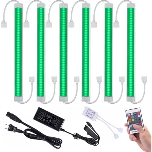 LED Dimmable RGBW RGBWW Under Cabinet Lighting 6 pcs Plug in Color Changing Bar Counter Lights for Kitchen Cabinet Liquor Remote