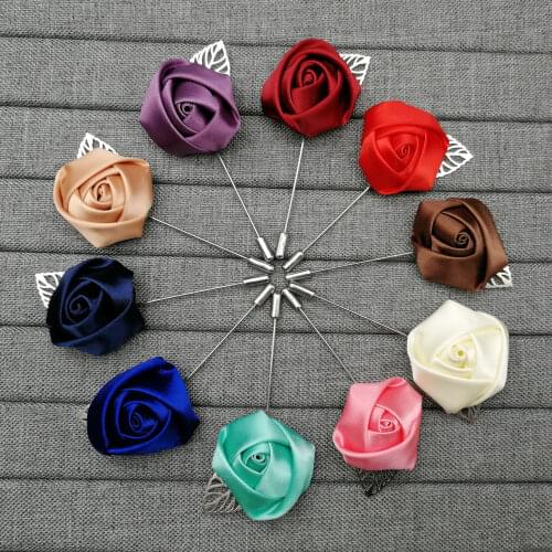 Fabric Flower Leaf Brooches Pin Men/Women Brooch Pins Suits Decoration Lapel Pins For Men Brooch for Suits Accessories