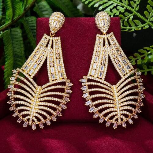 Gorgeous Luxury Big Pendant Earrings For Women Bridal Wedding Party Daily Trendy Jewelry Accessories High Quality New bling