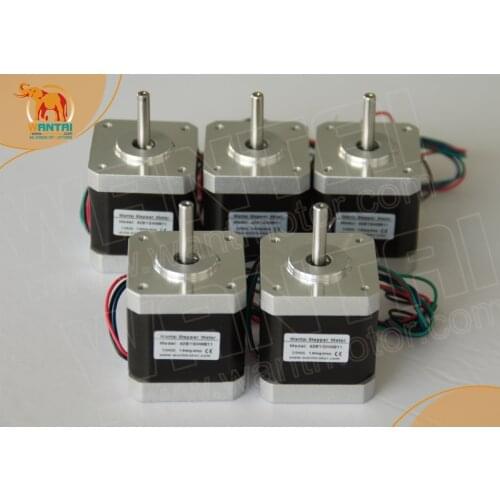 [FREE SHIPPING ]! Wantai 5PCS Nema17 Stepper Motor 42BYGHM810 0.9degree 4200g.cm 48mm 2.4A CE ROHS ISO 3D Printer Reprap