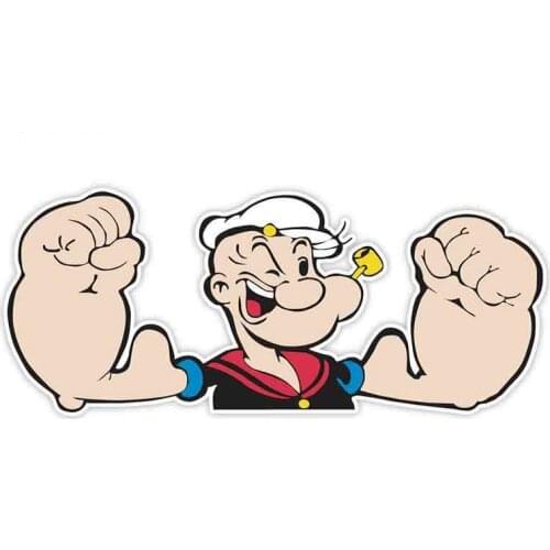 For Popeye The Sailor Man Funny Car Stickers RV VAN 3D DIY Fine Decal Waterproof Anime Truck Graphics 15cm X 6.6cm