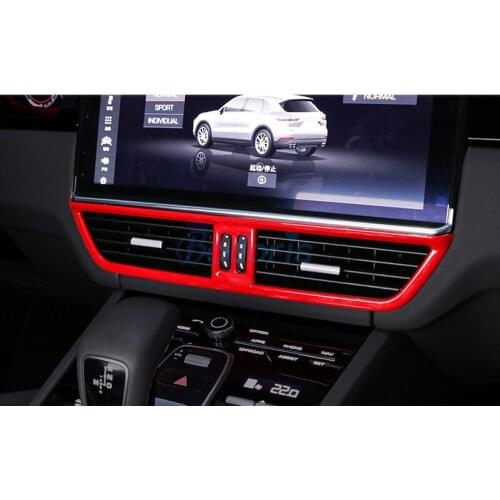 For Porsche Cayenne 2018 2019 Interior Moulding Dashboard AC Outlet Trim Air Vent Cover Protector Panel Auto Accessories