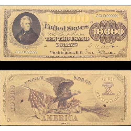 VNFURU 10000Dollar Gold Green Banknote Bills Home Decorations Art Crafts Collection Usd money Business Card Gift