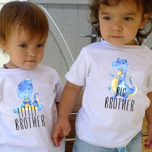 1PC Dinosaur Big Brother Little Brother Shirt Brother tops Sibling Shirts Coming Home Outfit Baby bodysuit Big Brother Tees