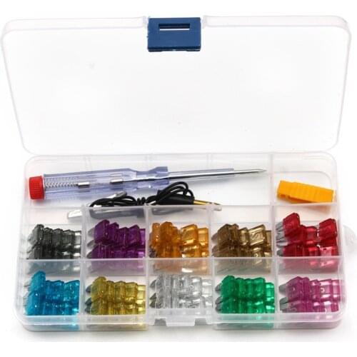100pcs 2/3/5/7.5/10/15/20/25/30/35A Auto Car Blade Fuse Automobile Car Security Fuse Standard Kit Using For Small-sized Car