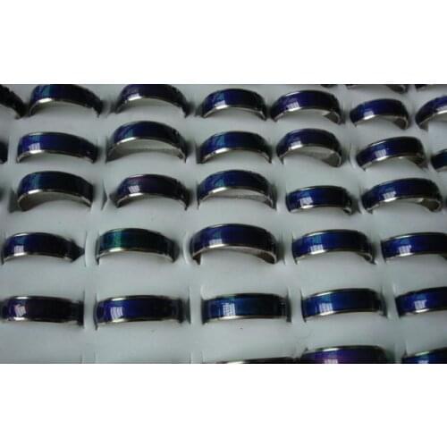 100pcs fashion mood ring with box changing colors stainless steel mix size 16 17 18 19 20 your temperature reveal your inner emo