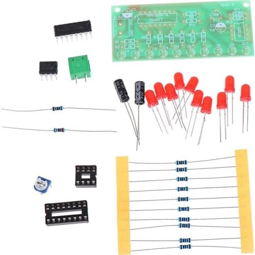 2019 Light Chaser Water Flowing Light LED Electronic DIY Kits Module NE555 + CD4017 Driver Water Powered NE555 Circuit Red