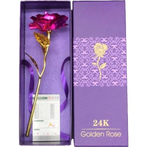 24k Gold Foil Plated Rose Creative Gifts Lasts Forever Rose for Lovers Wedding Christmas Day Gifts with Retailed Box 2
