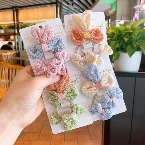 3pcs Sweet Hairpins Women Girl Kid Hair Clip Pin Barrettes Hairgrip Hair Accessories Elastic Hair Band Tie Rope Set Scrunchies