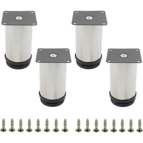 4Pack Adjustable Furniture Leg,Heavy Duty Stainless Steel Furniture Foot Upgraded Thickened Metal Leg for Table Sofa Bed Cabinet