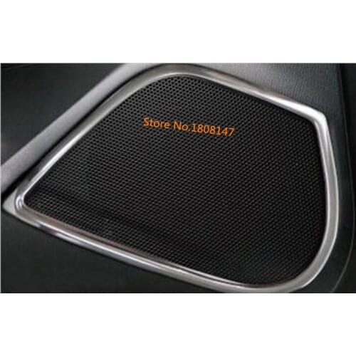 Car Detector Stick Stainless Steel Inside Door Audio Speak Sound Ring Lamp Trim 2pcs For Mazda Cx-3 Cx3 2017 2018 2019 2020 2021