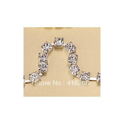 Free shipping!Crystal chain Rhinestone cup chain,ss16(4mm) Crystal stone,Silver base,10yards/set, garment accessories