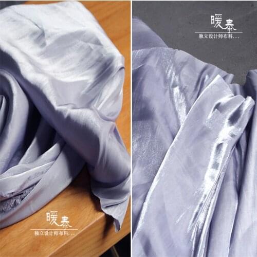 Imitation Silk Satin Fabric Shiny Lilac Colour DIY Decor Pajamas Shirt Kongfu suit Hanfu Cheongsam Evening Dress Designer Fabric