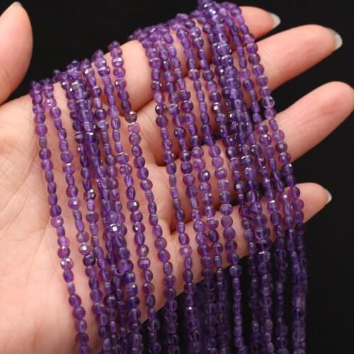4mm Natural Stone Amethysts Beads Loose Crystal Hole Bead for Jewelry Making Women Handmade Bracelet Necklace Accessories