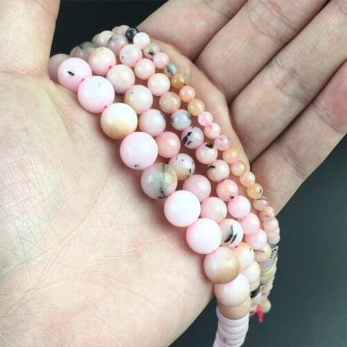 Natural Stone Frosted Pink Sunstone Minerals Beads for Jewelry Making DIY Charms Bracelets Accessories 15'' Wholesale 6 8 10mm
