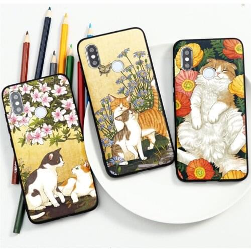 Lazy Cats Lovely Phone Case For Xiaomi Mi Note 10 Poco F2 Pro Lite Redmi Note 9 9s 8 8T 10X 7 6 K30 Pro Max Silicone Cover Case