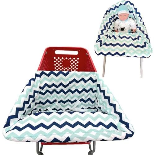 Quality Padded Blue waves Multifunctional 2-in-1 Shopping Cart Cover High Chair Cover for Baby & Infant