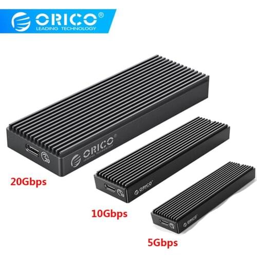 ORICO M2PAC3-G20 SSD Case M.2 NVME M Key M&B Key Solid State Drive Box Type C USB 3.2 20Gbps External Hard Drive Enclosure