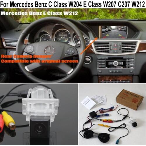 For Mercedes Benz C Class W204 E Class W207 C207 W212 E200 E230 E350 E250 RCA & Original Screen Compatible HD Rear View Camera