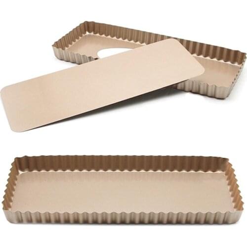 14 Inch Carbon Steel Non-stick Tarts Bread Baking Pan Corrugated Toast Box Mold Cake Tray with Removable Bottom Kitchen Bakeware