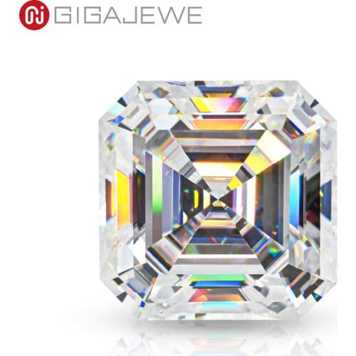 GIGAJEWE Hand-Cutting Asscher White TOP D VVS1 Moissanite Premium Gems Loose Diamond Test Passed Gemstone For Jewelry making