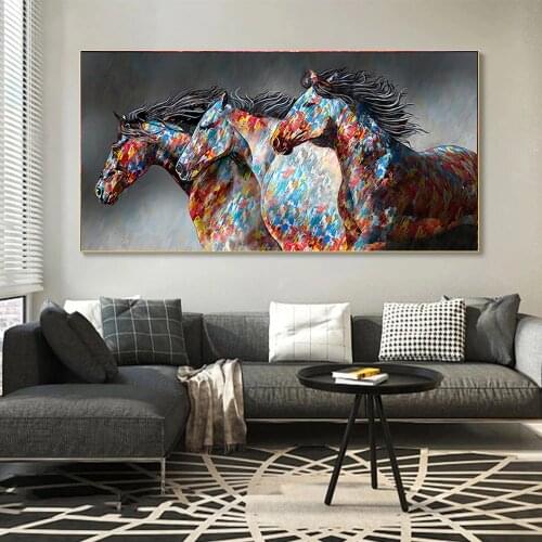 Graffiti Horse Canvas Painting Abstract Poster Black and White Wall Decoration Living Room Home Decoration Painting Wall Art