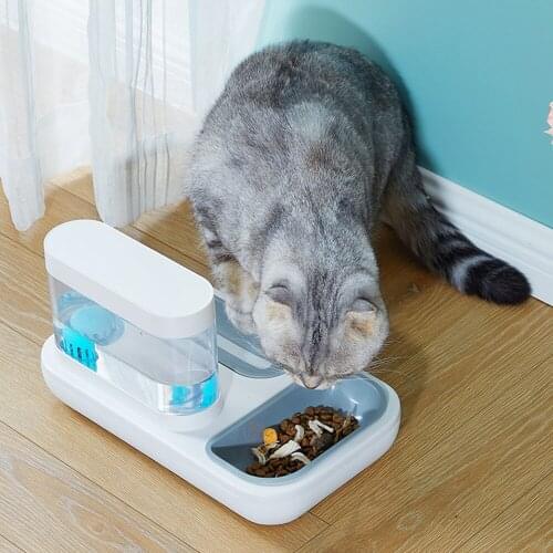 1.5L Gravity Pet Dog Cat Water Fountain Dual Port Automatic Water Feeder Dispenser Container Cat Dog Feeder Anti Non Slip Base