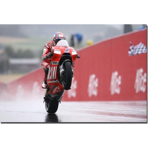 Wheelie Ducati Sportbike Canvas Painting Wall Art Pictures for Living Room Home Decor Poster