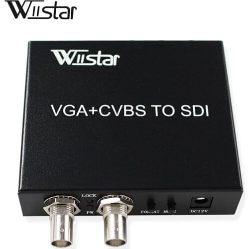 Wiistar VGA AV to SDI Converter Adapter Aideo Vonverter SCALER 1080P Image Processor Remote Control 1080p
