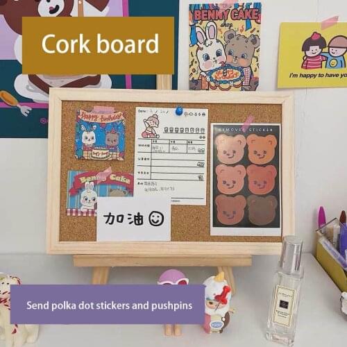 Korean Ins Mini Cork Board Message Board Photo Wall Student Desktop Photo Card Decoration Board Free Punch