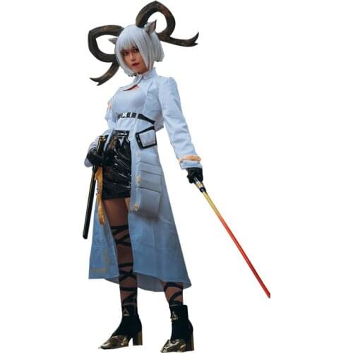 Game Arknights Carnelian Cosplay Costume Props Horns Battle Suit Elegant Uniform Halloween Carnival Party Accessories Headwear