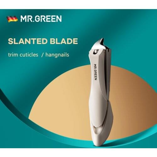 MR.GREEN Slanted Edge Nail Clippers Cutting Pedicure Manicure Tool Cuticle Cutter Trimmer Personal Fingernail & Toenail