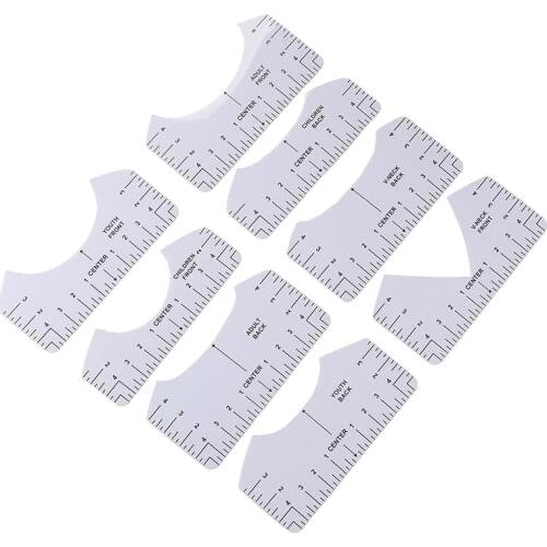 9pcs Vinyl T-Shirt Alignment Ruler Guide Tools Set Sewing Centering Design For Sewing Enthusiast Or Beginner