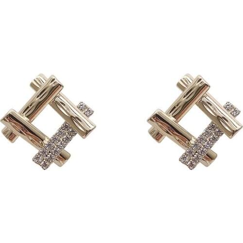 Fashion Irregular Distortion Design Geometric Earring For Women Gold Color Earrings Accessories Trendy Jewelry Gift