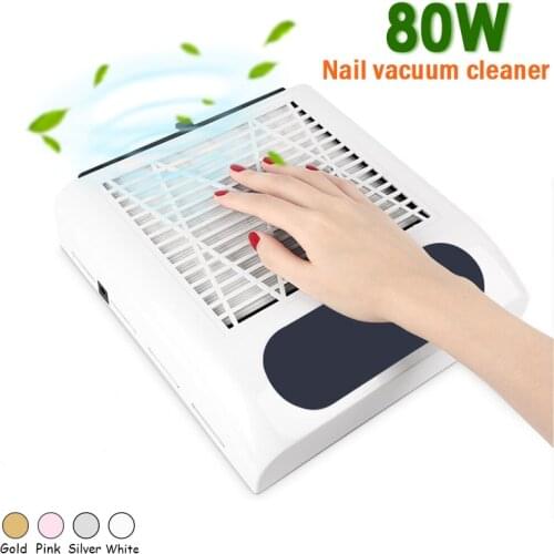 80W Strong Nail Dust Collector Fan Vancuum Cleaner Manicure Manchine Tools with Filter Strong Nail Art Equipment