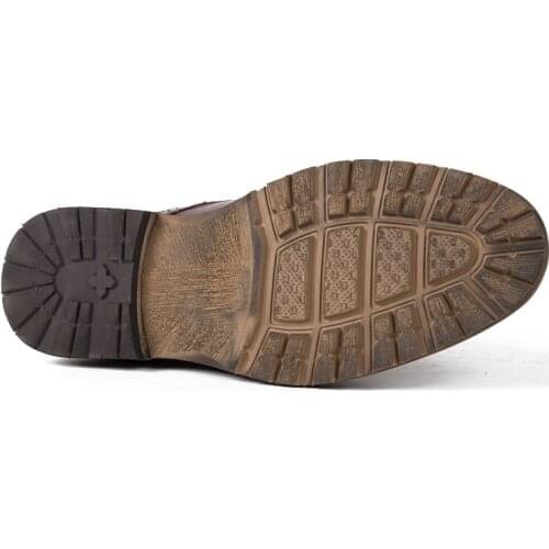 2020 Autumn Cow Real Leather Mens Boots High Top Brogue Work Safety Shoes Man Footwear British Retro Lace Up Ankle Botas