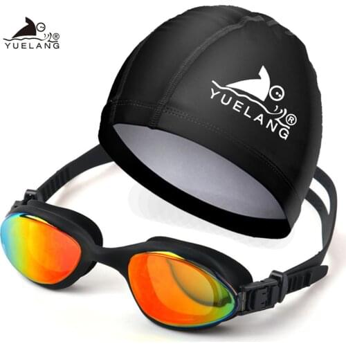 Profession Swimming goggles set Bathing cap earplugs Waterproof Anti-fog Goggles Adult Professional Swimming Glasses Anti-UV