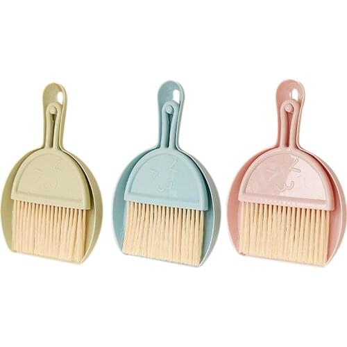 Desktop Mini Broom Computer Debris Brush Keyboard Cleaning Brush With Dustpan Small Broom Set For Home DH sweetie